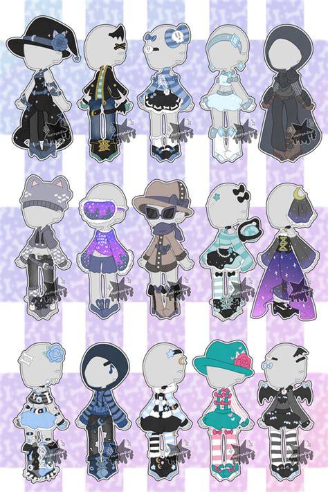 Blue Outfit Adopts (3/15 OPEN!~) by Horror-Star on DeviantArt | Drawing anime clothes, Fashion ...