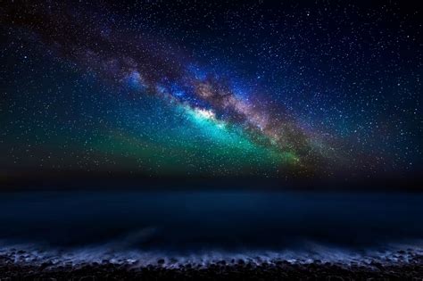 Starlit Ocean: A Stunning HD Wallpaper of the Milky Way