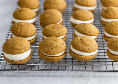 Mini Pumpkin Whoopie Pies with Cream Cheese Filling - Umami Girl