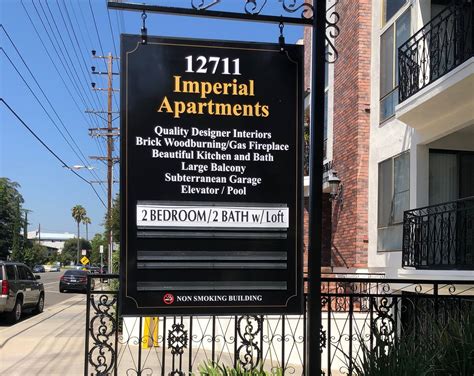 Post and Panel Sign for Imperial Apartments in Studio City | Premium Solutions