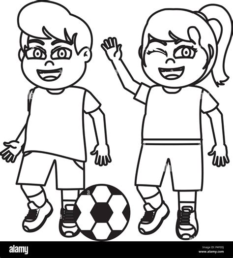 Children Playing With Ball Clipart Black And White