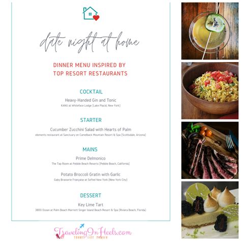 Resort Inspired Menu: Date Night at Home Dinner Ideas - Traveling in Heels