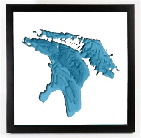 Lake Huron Depth Map 13.5 x 13.5