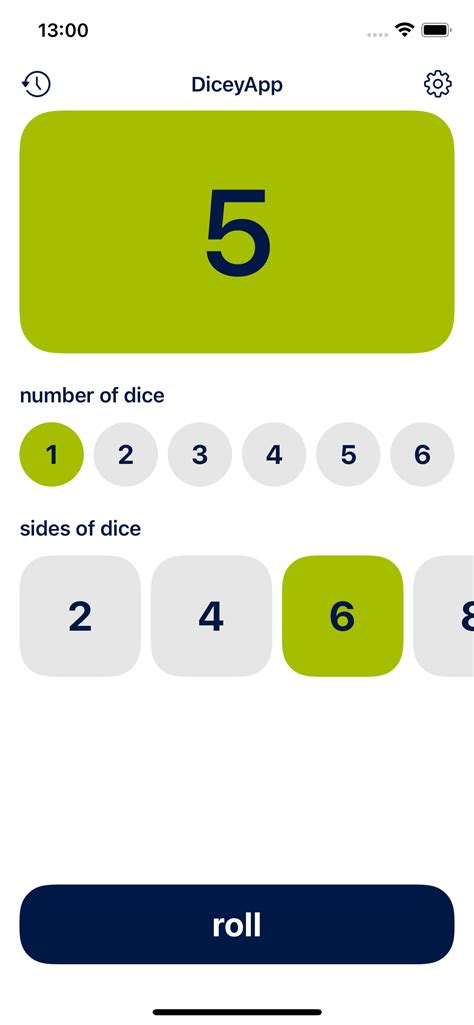 Dice roller app with Swift