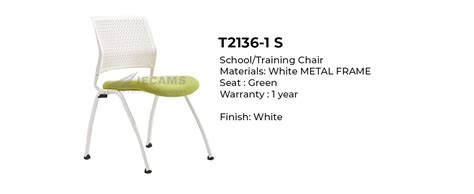 White Frame Training Chair - T2136-1 S | Jecams Inc.