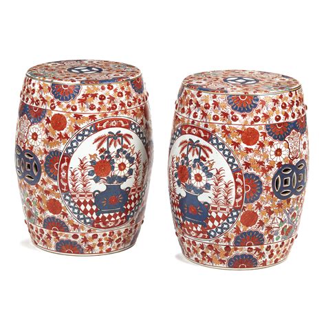 Pair of Chinese Porcelain Garden Stools | Witherell's Auction House