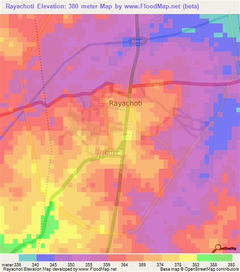 Elevation of Rayachoti,India Elevation Map, Topography, Contour