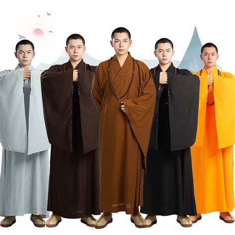 Buddhist Monk Robes Zen Buddhism Brown Zuyi Kesa Cassock Robe Shaolin ...