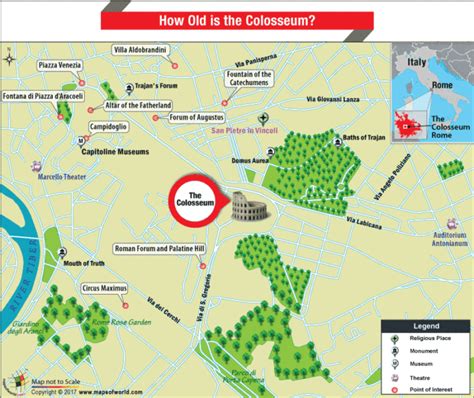 Location Map of Colosseum in Rome - Answers