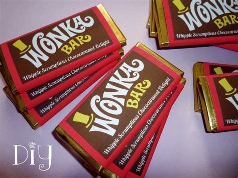 Wonka Bar Labels Wonka Bar Candy Bar Label Willy Wonka Birthday Party ...