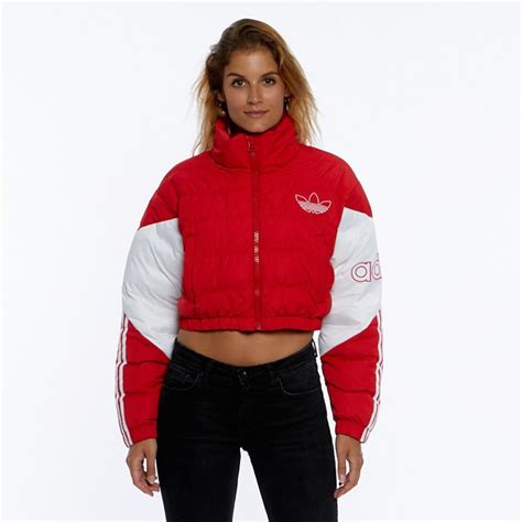 Adidas Originals WMNS Jacket Cropped Puffer scarlet/white | Bludshop.com