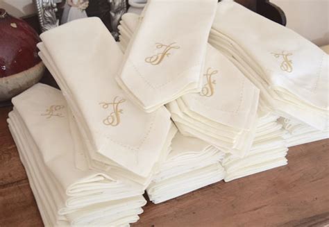 Bulk Monogrammed Wedding Napkins Set of 50 Custom Napkins