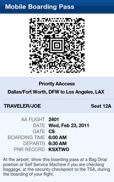 American Airlines Flight Status Boarding Pass