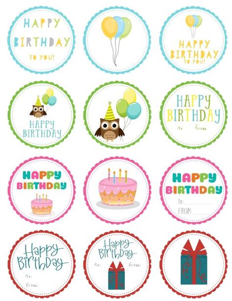 FREE Printable Birthday Gift Tags - 4 themes to choose from!