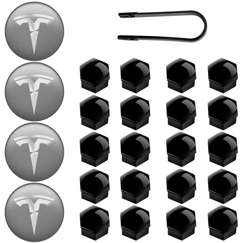 Buy Aero Wheel Cap kit for Tesla Model 3, KFZMAN Tesla Model 3 Chrome Lug Nut Cover Caps with ...