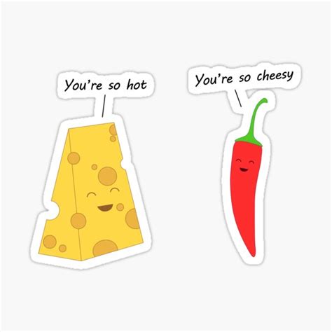 "Hot and cheesy pun" Sticker for Sale by mrhighsky | Redbubble