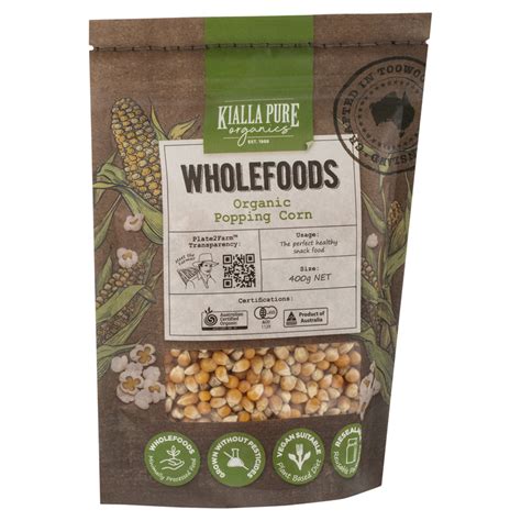 Organic Popping Corn 400g | Kialla Pure Foods