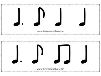 Rhythm Flashcards (Dotted Quarter Note/Eighth Note) by Helen M Robbie