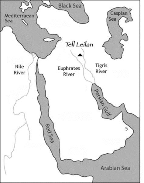 Map showing the location of Tell Leilan between the Tigris and ...