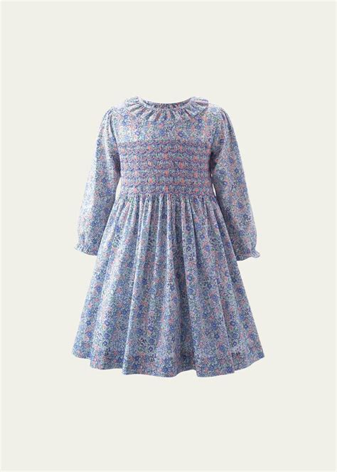 Rachel Riley Girl's Pastel Floral-Print Smocked Dress 2-10 - Bergdorf ...