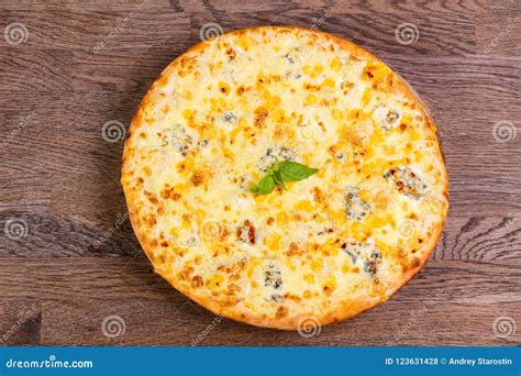 Four cheese pizza stock photo. Image of delicious, snack - 123631428