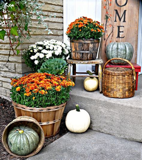 Serendipity Refined Blog: Fall Harvest Porch Decor with Reclaimed Wood Sign