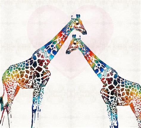 Colorful Giraffe Art PRINT From Painting Primary Colors Animal - Etsy