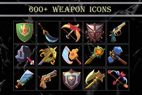 600+ Weapon Icons | 2D Icons | Unity Asset Store