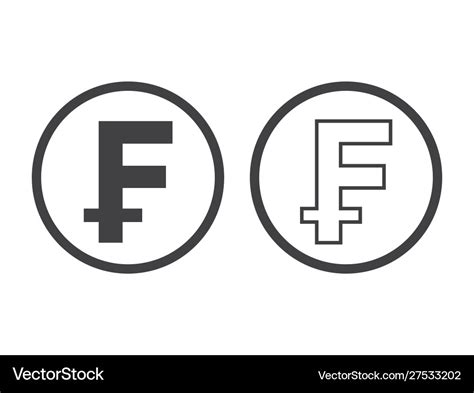 Swiss franc currency symbol switzerland sign Vector Image