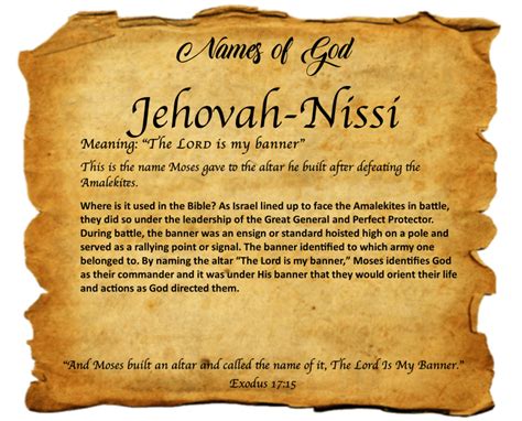 Names of God: Jehovah-Nissi - Wellspring Christian Ministries