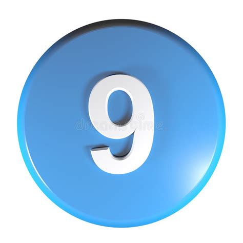 Number 3 Blue Circle Push Button - 3D Rendering Illustration Stock Illustration - Illustration ...