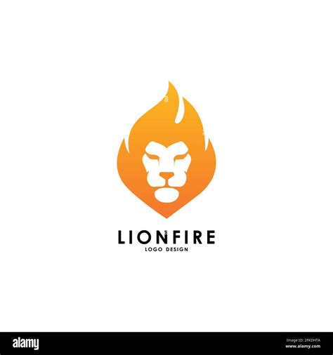 lion fire logo vector template Stock Photo - Alamy