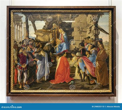 The Adoration of the Magi, Painting by Sandro Botticelli, Uffizi Gallery, Florence Editorial ...