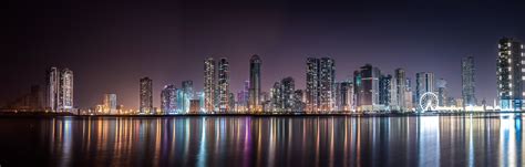 Free photo: Panoramic View of City Lit Up at Night - Architecture ...