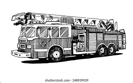 Fire Truck Line Drawing Photos, Images & Pictures | Shutterstock