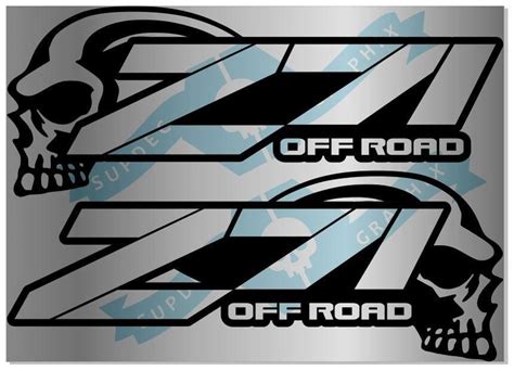 2 X Chevy SKULL Z71 4x4 OFF ROAD Decal Silverado Vinyl Sticker Custom ...