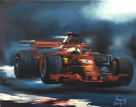 Formula 1 Racing Car #4 Painting by Lamees Alhassar | Saatchi Art