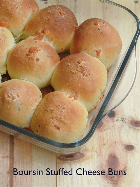 Boursin Stuffed Cheese Buns/Triple Cheese Herbed Buns | Cook N Click