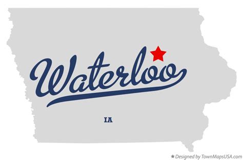 Map of Waterloo, Black Hawk County, IA, Iowa