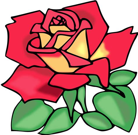 Clipart - Red rose