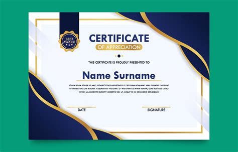 Blue and Gold Seminar Certificate Template 6255888 Vector Art at Vecteezy