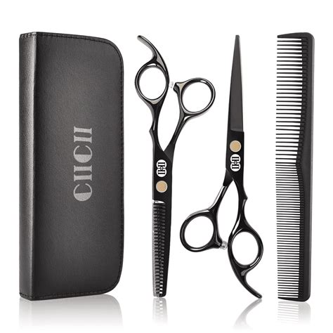 CIICII Professional Hairdressing Scissors Set, 8 Pcs Hair Cutting ...