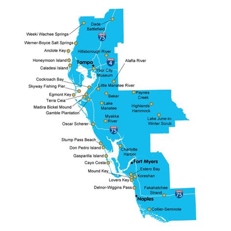 Map of Florida State Parks - Southwest District | Camping | Pinterest