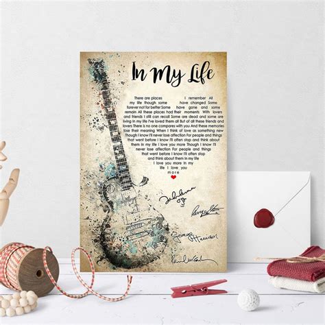 In My Life Song Lyrics Art The Beatles Poster Beatles Music | Etsy