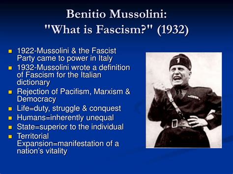 Definition Of Fascism According To Mussolini