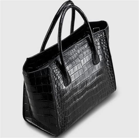 Alligator Skin Top Handle Handbag Tote Bag