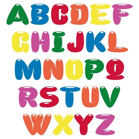 Colored Bubble Letter Font - 20 Free PDF Printables | Printablee | Bubble letter fonts, Bubble ...