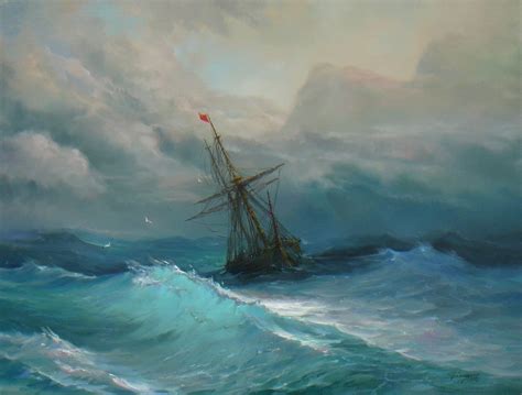 Ship In Storm Painting at PaintingValley.com | Explore collection of Ship In Storm Painting