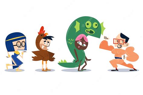 Premium Vector | Hand drawn characters wearing carnival costumes