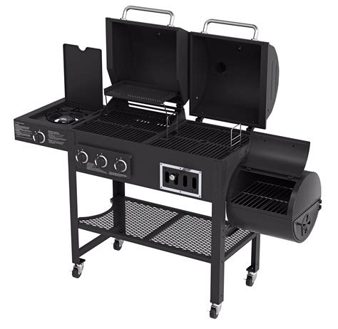 Amazon.com : Smoke Hollow 3500 4-in-1 Combination 3-Burner Gas Grill with Side Burner, Charcoal ...